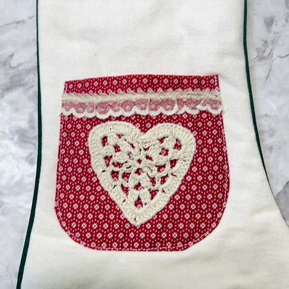 Handmade Christmas Stockings Set Embroidered Holiday Decor Tree Gifts Heart - Picture 9 of 11